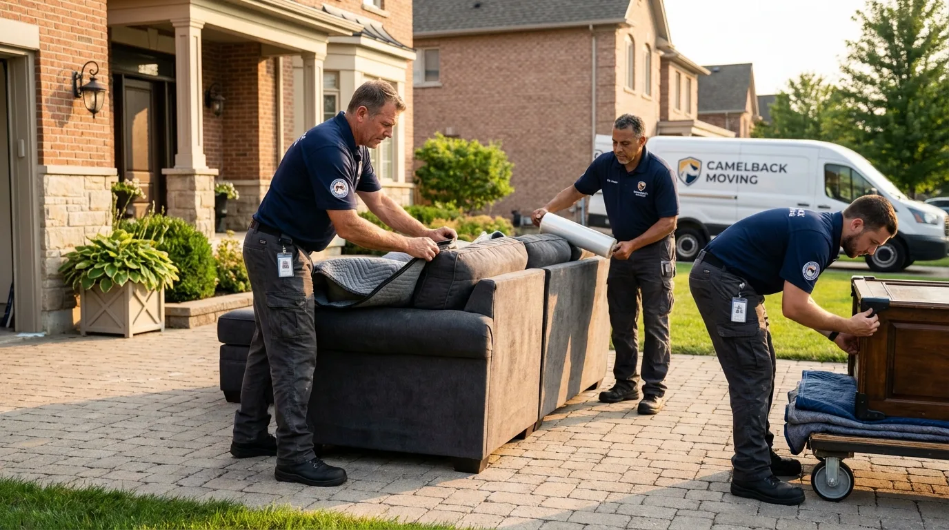 Large estate moving crew wrapping furniture in Bayard, NM