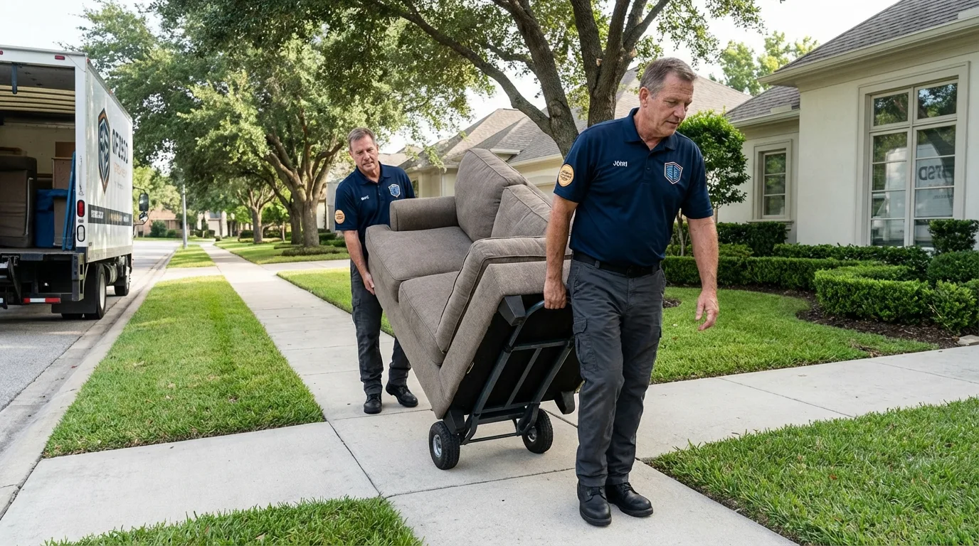 Local residential moving crew loading furniture in Bayard, NM